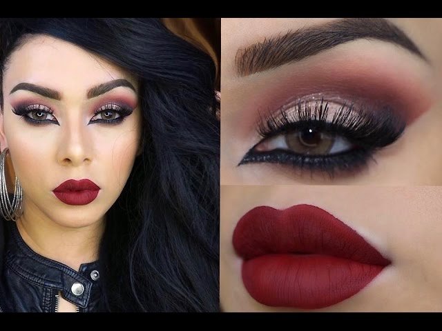 maquillaje de ojos para vestido rojo