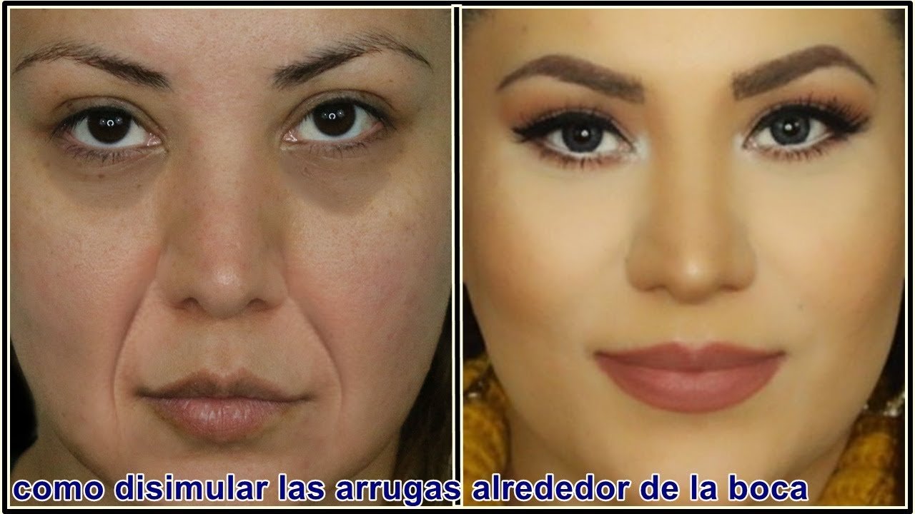 acabado perfecto con maquillaje de noche para labios con arrugas