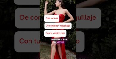 estilos clásicos de maquillaje para invitadas con vestido rojo