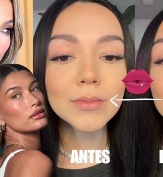 cómo aplicar maquillaje de noche para labios delgados