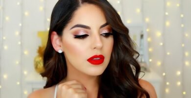 maquillaje de novia para maquillaje para invitadas con vestido rojo